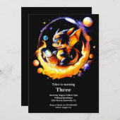 Dragon Birthday Uitnodiging (Voorkant / Achterkant)