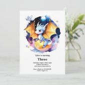 Dragon Birthday Uitnodiging (Staand voorkant)