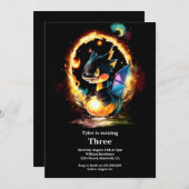 Dragon Birthday Uitnodiging (Voorkant / Achterkant)