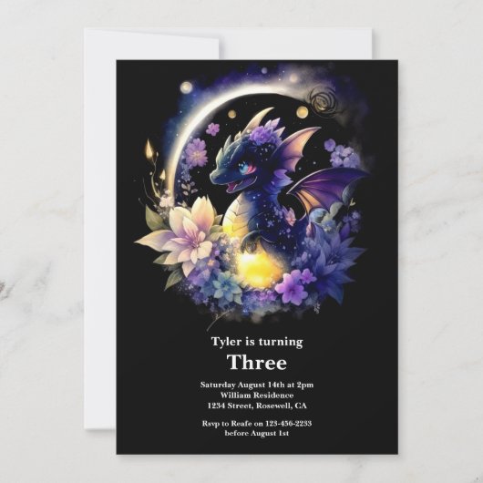 Dragon Birthday Uitnodiging (Voorkant)