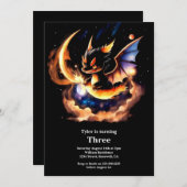 Dragon Birthday Uitnodiging (Voorkant / Achterkant)