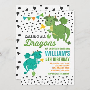 Dragon Birthday Uitnodiging Knachten & Dragons Par