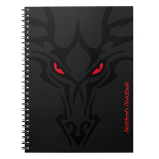 Dragon Black Dark Scary Red Ggloing Eyes Notitieboek