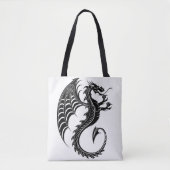 Dragon Black Shape Tattoo Stijl Draagtas (Voorkant)