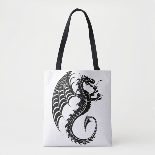 Dragon Black Shape Tattoo Stijl Draagtas (Voorkant)