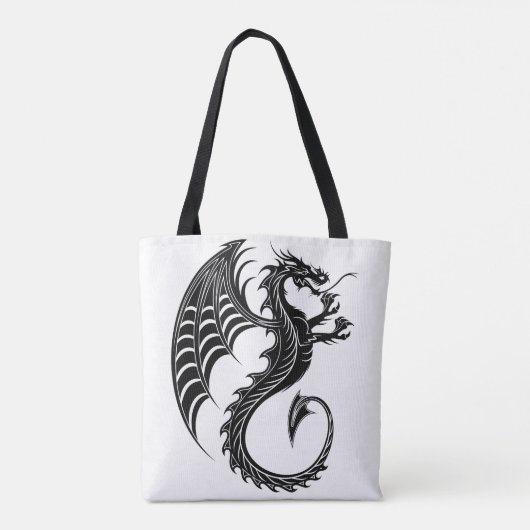 Dragon Black Shape Tattoo Stijl Draagtas (Achterkant)