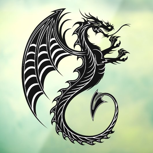 Dragon Black Shape Tattoo Stijl Raamsticker (Vel 3)