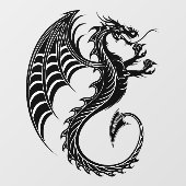 Dragon Black Shape Tattoo Stijl Raamsticker (Vel)