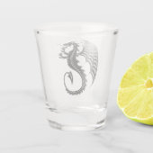 Dragon Black Shape Tattoo Stijl Shot Glas (Achterkant)