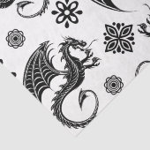 Dragon Black Shape Tattoo Stijl Tissuepapier (Detail)