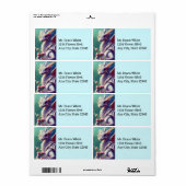 Dragon Blanc Avec Fleurs Étiquette d'expédition (Feuille entière)