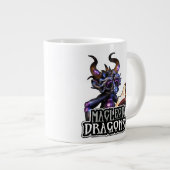 Dragon bleu 20oz de DM. Tasse enorme (Devant droit)