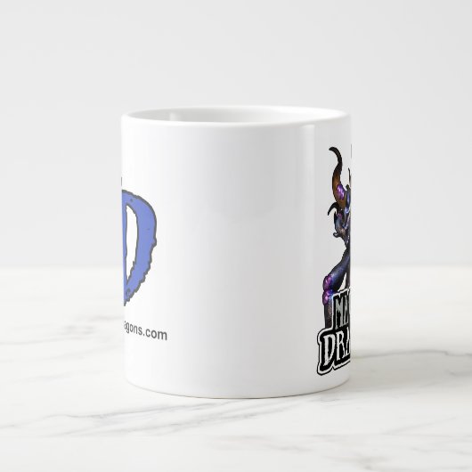 Dragon bleu 20oz de DM. Tasse enorme (Devant)