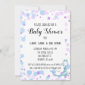 *~* Dragon Bleu Baby Boy Dots Douche Invitation (Dos)