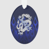 Dragon Bleu dans Chrome Carbon course flammes (devant)