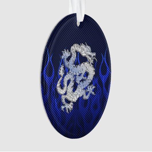 Dragon Bleu dans Chrome Carbon course flammes (devant)