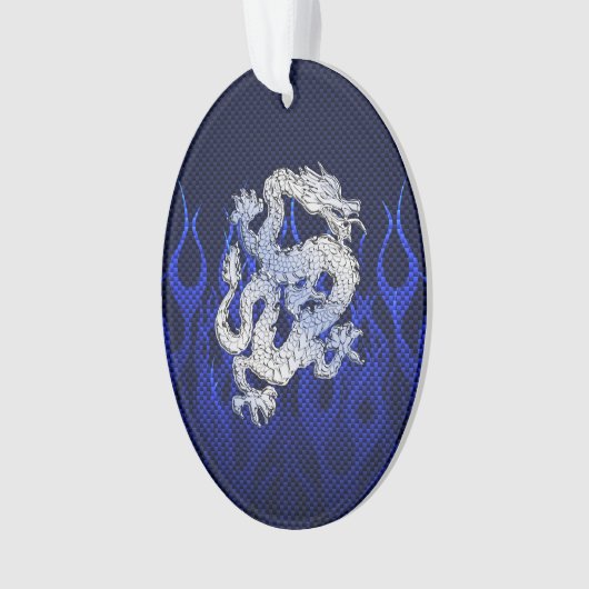 Dragon Bleu dans Chrome Carbon course flammes (devant)