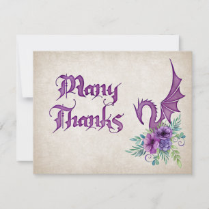 Dragon Bloemen bruiloft Bedankkaart