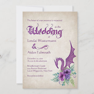 Dragon Bloemen bruiloft Kaart