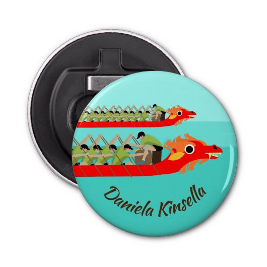 Dragon Boat Racing Button Flesopener (Voorkant)