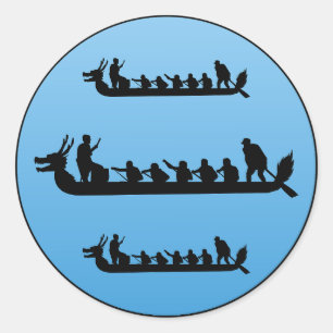 Dragon Boat Racing Crew Paddlers Water Sport Ronde Sticker