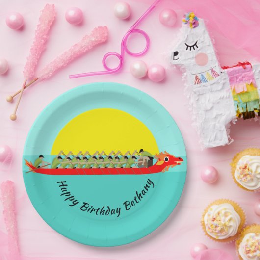 Dragon Boat Racing Papieren Bordje (Feest)