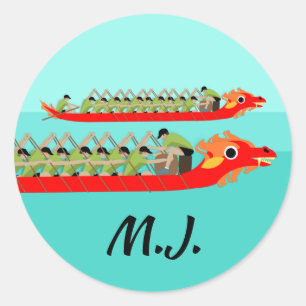 Dragon Boat Racing Ronde Sticker
