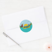 Dragon Boat Racing Ronde Sticker (Envelop)