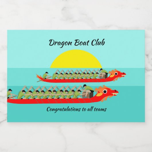 Dragon Boat Racing Sparkling Wijnetiket (Enkel label)