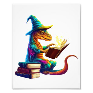 Dragon Bookworm - Schattig Fantasy Lezing Lover De Foto Afdruk