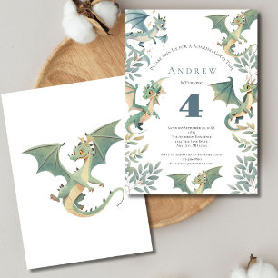 Dragon Boys 3e 4e 5e verjaardagsfeest uitnodiging