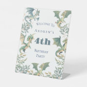 Dragon Boys 3e 4e 5e verjaardagsfeest uitnodiging Reclamebord Met Voetstuk (Voorkant)