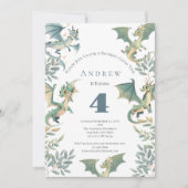 Dragon Boys 3ème 4ème 5ème anniversaire Invitation (Devant)