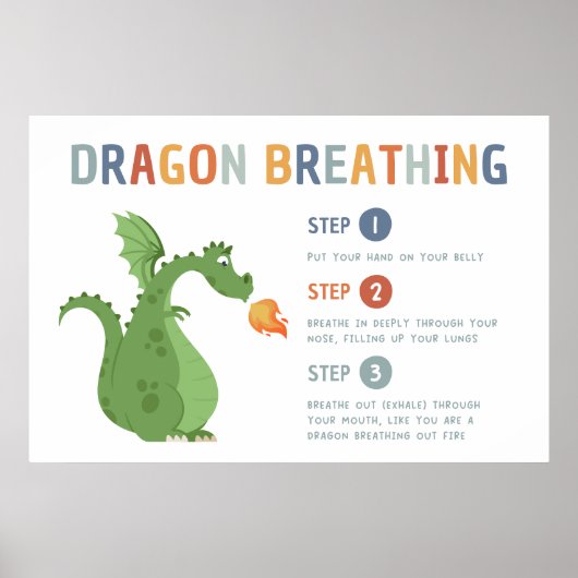 Dragon Breathing Calm Down Classroom Poster (Voorkant)