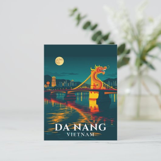 Dragon Bridge Da Nang Vietnam Reizen Briefkaart (Staand voorkant)