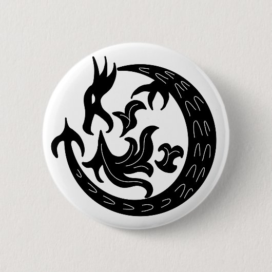 Dragon Bstromend vuur Ronde Button 5,7 Cm (Voorkant)