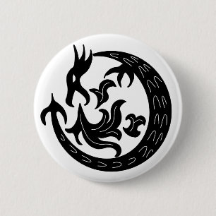 Dragon Bstromend vuur Ronde Button 5,7 Cm