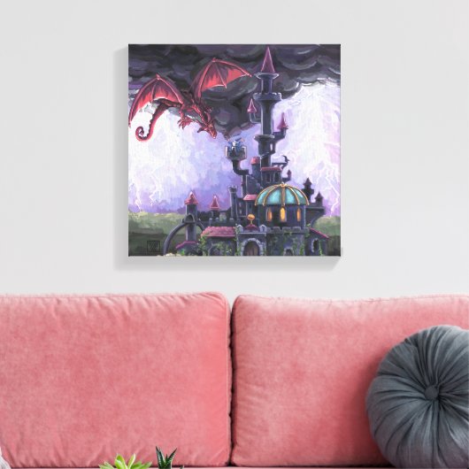 Dragon Castle Canvas Afdruk (Insitu (Woonkamer))