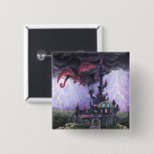 Dragon Castle Vierkante Button 5,1 Cm (Voorkant /achterkant)