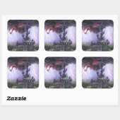 Dragon Castle Vierkante Sticker (Vel)