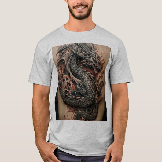 Dragon Celtic Abstrait Tattoo T-Shirt Design (Devant)