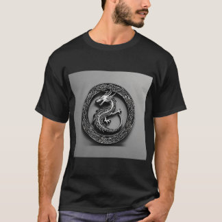Dragon celtic zwart grijs abstract tattoo t shirt