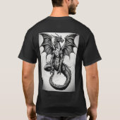 Dragon celtic zwart grijs abstract tattoo tshirt (Achterkant)