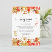 Dragon & Chat Lucky | Invitation baby shower (Debout devant)