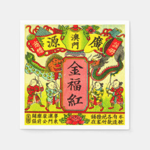 Dragon Chinese New Year Firecracker Label Servetten
