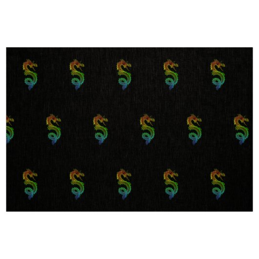 Dragon chinois coloré tissu de lin naturel (Fat Quarter)