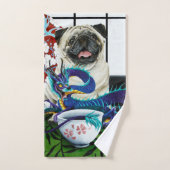 Dragon chinois de Chien carlin (Serviette à main)