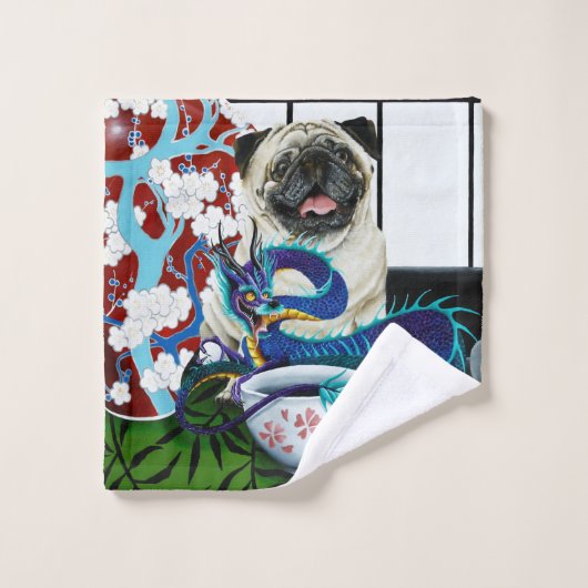 Dragon chinois de Chien carlin (Gant de toilette)