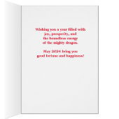 Dragon chinois de couleur or du Nouvel An sur roug (Intérieur (Droit))