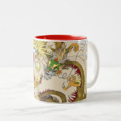 Dragon chinois et mug à café à deux tonalités (Devant droit)